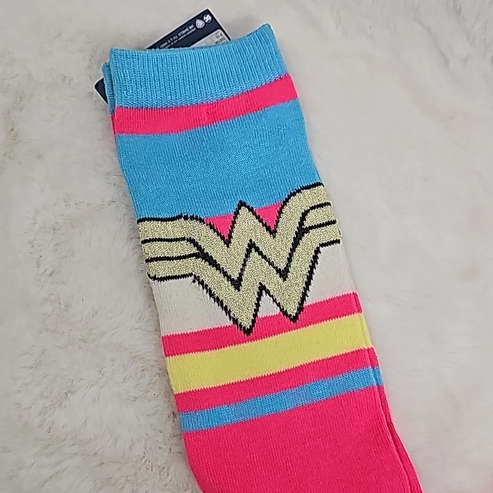 DC Wonder Woman Kneww High Pink Women's Socks Size 4-10